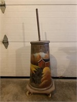 HAND PAINTED BUTTER CHURN WITH BARN SCENE