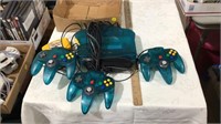 Nintendo 64 console and controllers
