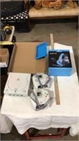 Dreamcast console and controllers, gaming headset