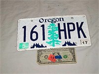 Single Oregon License Plate 161HPK