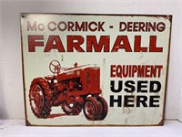 MCCORMICK-DEERING FARMALL METAL ADVERTISING SIGN -