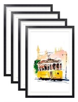 W4057  12x18 Picture Frames, 4 Pack, Black