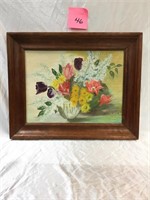 1982 Flower Arrangement Oil Painting