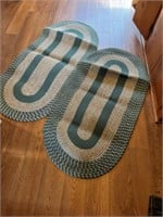 2 Green Oval Rugs