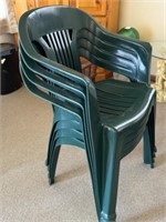 3 Green Chairs