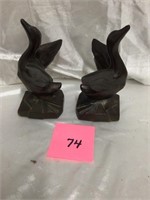 Pair of Bronze Colored Metal Duck Bookends