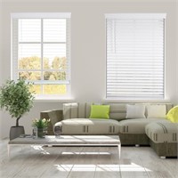 N1525  ARLO BLINDS Faux Wood Blind, 29 1/2"W x 60"