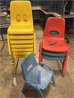 (15) Plastic Chairs w/ Metal Legs