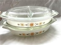 2 Pyrex Town & Country divided baking dishes