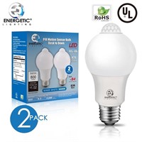 R9495  ENERGETIC Motion Sensor Light Bulbs, 2 Pack