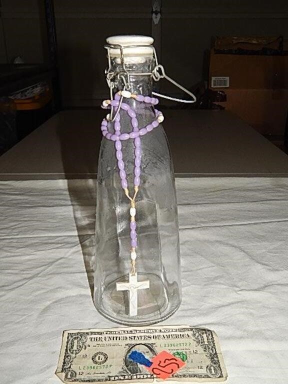 Ashland Resealing Bottle w/ Plastic Rosary
