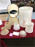 Nine Vintage Lampshades