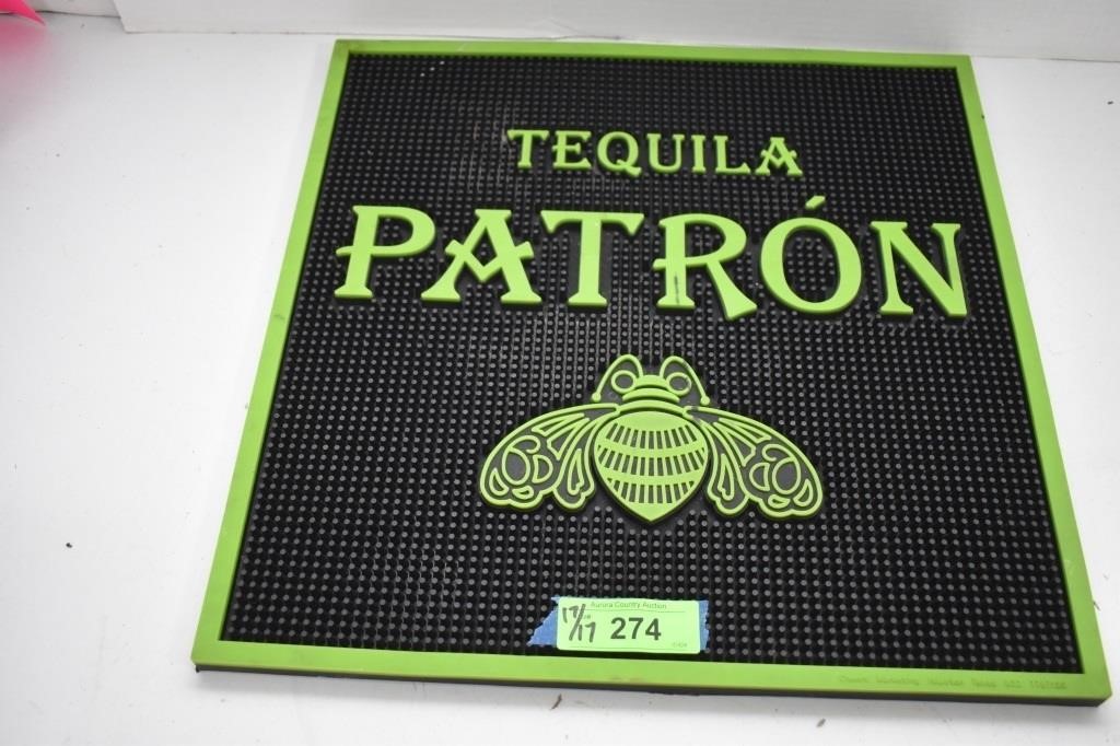 Patron Tequila 17x17 Rubber Bar Mat