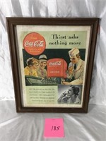 Framed Coca-Cola Advertisement Print