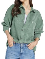 R9524  Small Corduroy Shacket Jacket - Women's