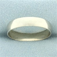 Mens Half Dome Wedding Band Ring in 14k White Gold