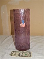 Large Pink Glass Vase 12" T