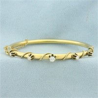 Diamond Rope Design Bangle Bracelet in 14k Yellow