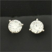 GIA Certified 2ct TW Diamond Stud Earrings in Plat