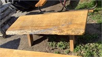 HANDMADE WOODEN LIVE EDGE BENCH