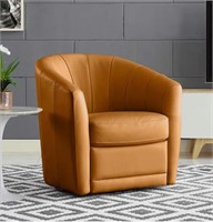 Natuzzi Cora Top Grain Leather Swivel Chair (New