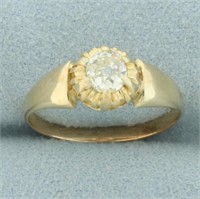 Antique Old Mine Cut  Diamond Ring in 14k Yellow G