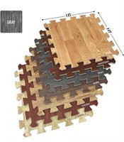 Sorbus Wood Grain Floor Mats Foam - 12 x 12 Inch