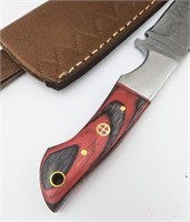 Red Handmade Damascus Steel Hunting Knife