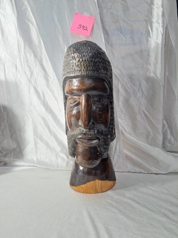 Large Hardwood Carved Head