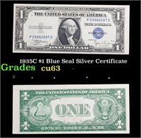 1935C $1 Blue Seal Silver Certificate Grades Selec