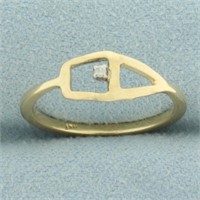 Abstract Design Diamond Ring in 14k Yellow Gold