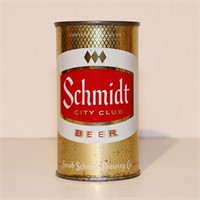 Schmidt City Club Beer Flat Top Beer Can One Logo