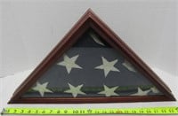 US Flag in Wood Display Case