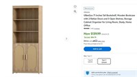 E8032 71 Inches Tall Bookshelf with 2 Rattan Doors