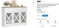 E8131 47.2'' W Farmhouse Storage Cabinet, White