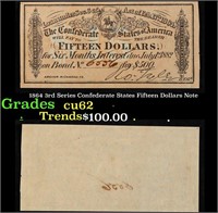 1864 3rd Series Confederate States Fifteen Dollars