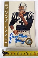 Lenny Moore HOF 75 Signed Auto Photo Card Colts