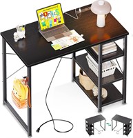 32' Desk with Outlet  USB  Type C - Black
