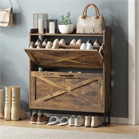 Shoe Cabinet with Drawers  Metal Legs