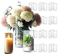 Sandraheer 23 Pack Clear Glass Cylinder Vases