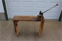 Antique Work Table with Punch Tool