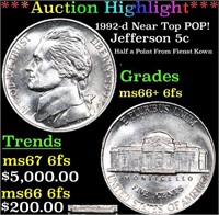***Auction Highlight*** 1992-d Jefferson Nickel Ne