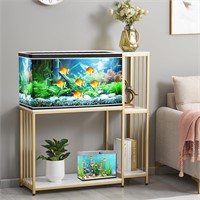 29 Gallon Fish Tank Stand  Metal Wood  Gold