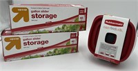 2 Boxes Gallon Storage Bags/3Pk Variety Containers