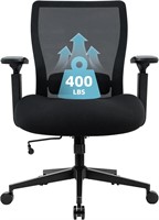 Office Chair 400lbs  Wide Seat  4D Armrest  Black