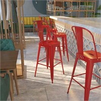 Flash Furniture 30 High Red Metal Barstool