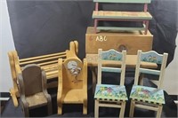 Country chic doll display furniture