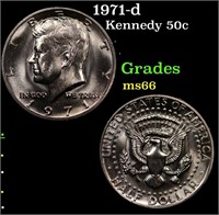 1971-d Kennedy Half Dollar 50c Grades GEM+ Unc