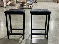 FM9647 Set of 2 Black Stools