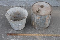 Galvanized Metal Bucket & Fuel Can
